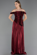 Abschlusskleid Lang Chiffon Weinrot ABU6674