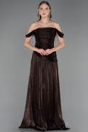 Abschlusskleid Lang Chiffon Braun ABU6674