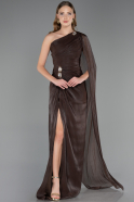 Abendkleid Lang Chiffon Braun ABU6675