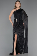 Abendkleid Lang Chiffon Schwarz ABU6675