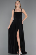 Abschlusskleid Lang Chiffon Schwarz ABU6677