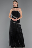 Abendkleid Lang Chiffon Schwarz ABU6681