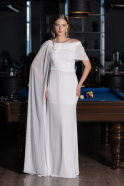 Standesamtkleid Lang Chiffon Weiß ABU5418