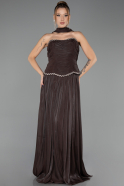 Abendkleid Lang Chiffon Braun ABU6707