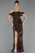 Abendkleid Lang Chiffon Braun ABU6692