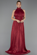 Abendkleid in Übergröße Lang Chiffon Weinrot ABU6700