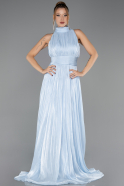 Abschlusskleid Lang Chiffon Eisblau ABU6706