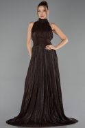 Abendkleid in Übergröße Lang Chiffon Braun ABU6700
