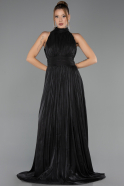Abendkleid in Übergröße Lang Chiffon Schwarz ABU6700