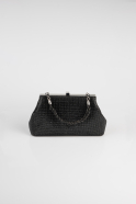 Abendtasche Steinbesetzt Schwarz V757