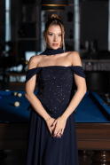 Abendkleid Lang Chiffon Marineblau ABU6390