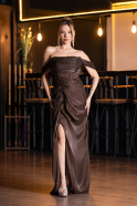 Abendkleid Lang Chiffon Braun ABU6692