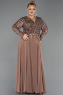 Abendkleid in Übergröße Lang Chiffon Kupfer ABU6727