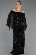 Abendkleid in Übergröße Lang Schwarz ABU6687
