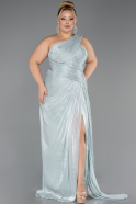 Kleider in Großen Größen Lang Chiffon Minzgrün ABU6713