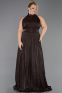 Abendkleid in Übergröße Lang Chiffon Braun ABU6699
