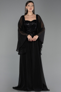 Abendkleid Lang Chiffon Schwarz ABU6738