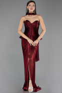 Abschlusskleid Lang Chiffon Weinrot ABU6731