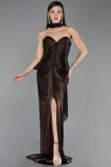 Abschlusskleid Lang Chiffon Braun ABU6731
