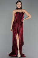 Abschlusskleid Lang Chiffon Weinrot ABU6732