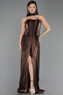 Abschlusskleid Lang Chiffon Braun ABU6732