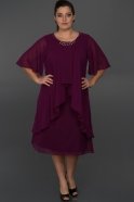 Kurzes übergroßes Abendkleid Violett C9028