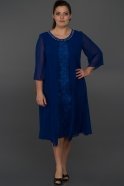 Kurzes übergroßes Abendkleid Sächsischblau C9029