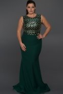 Langes übergroßes Abendkleid Smaragdgrün C9597