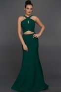 Abendkleid im Meerjungfrau-Stil Lang Smaragdgrün ABU191