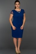 Kurzes Kleid in Übergröße Sächsischblau AR36862