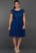 Kurzes Kleid in Übergröße Sächsischblau AR36877