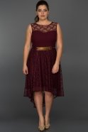 Kurzes Kleid in Übergröße Pflaume N98511