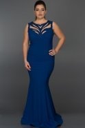 Langes Kleid in Übergröße Sächsischblau W10000