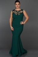 Langes Kleid in Übergröße Grün W10000