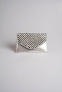 Square Stone Abendhandtasche Silber V499