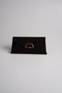 Portfolio-Tasche aus Wildleder Schwarz V452