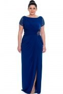 Langes Kleid in Übergröße Azurblau ALY5007