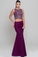 Abendkleid im Meerjungfrau-Stil Lang Violette ABU213