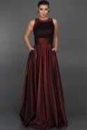 Langes Abendkleid Weinrot W6017