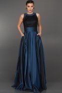 Langes Abendkleid Azurblau W6017