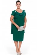 Kurzes Kleid in Übergröße Smaragdgrün ALK6001