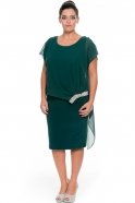 Kurzes Kleid in Übergröße Smaragdgrün ALK6003