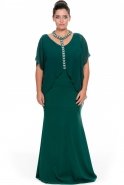 Langes übergroßes Abendkleid Smaragdgrün ALK6004