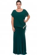 Langes übergroßes Abendkleid Smaragdgrün ALK6140