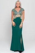 Langes übergroßes Abendkleid Smaragdgrün ALY6163