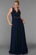 Langes Abendkleid Marineblau CR6038