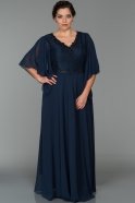 Langes übergroßes Abendkleid Marineblau NRB5090