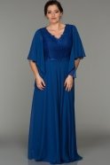 Langes übergroßes Abendkleid Sächsischblau NRB5090