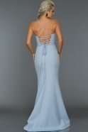 Abendkleid im Meerjungfrau-Stil Lang Eisblau ABU043