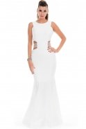 Abendkleid im Meerjungfrau-Stil Lang Weiß ABU217